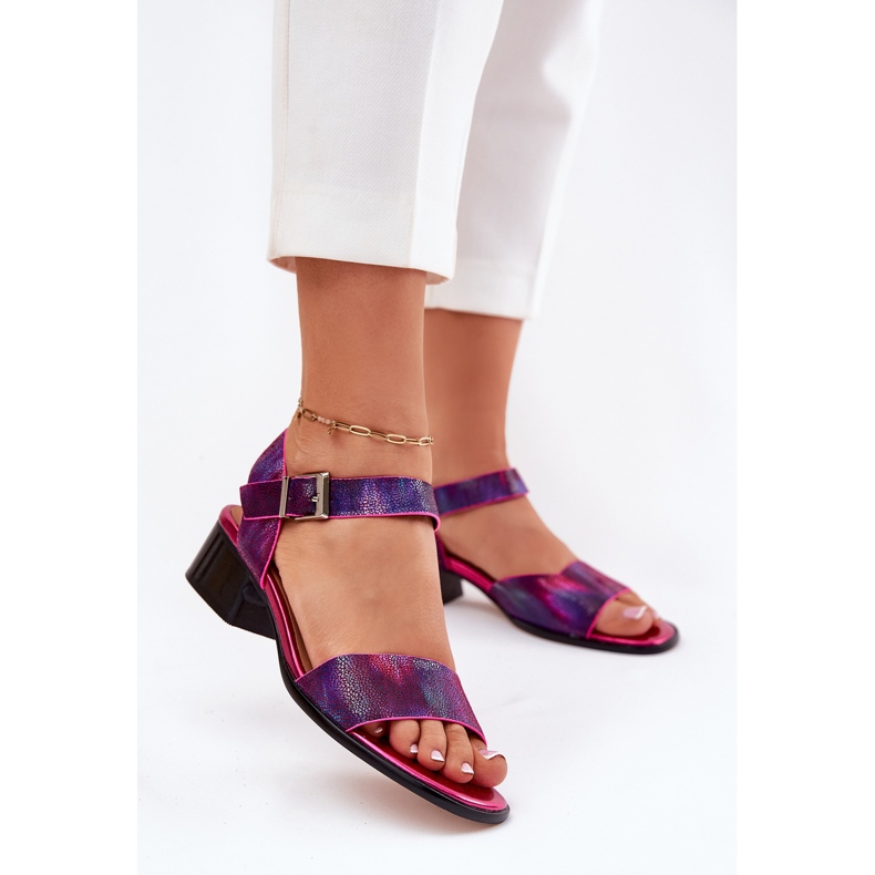 Maciejka N6802-15 Kožené fotbalové sandály růžový 2