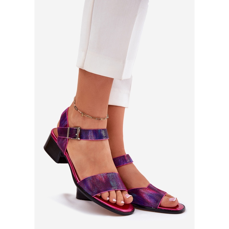 Maciejka N6802-15 Kožené fotbalové sandály růžový 1