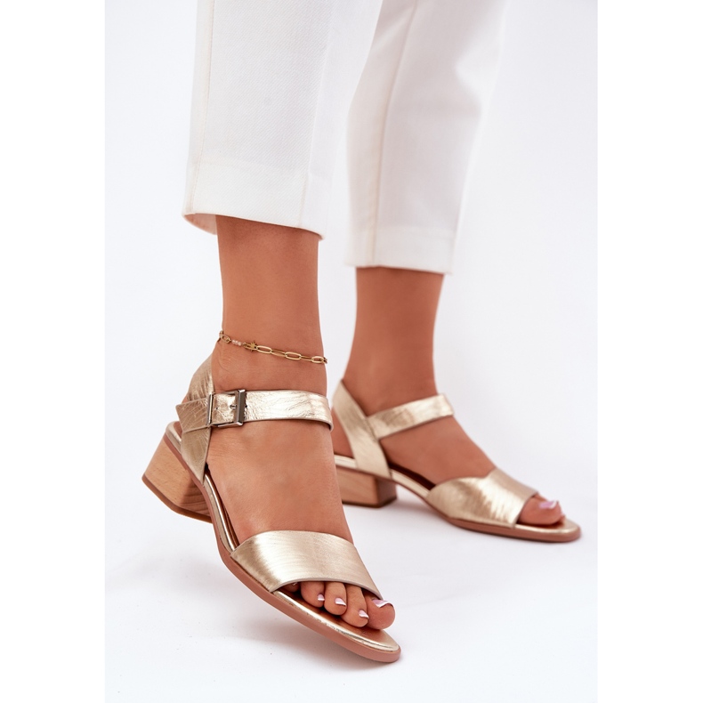 Maciejka N6802-25 Kožená kožená sandály zlatý 2 Maciejka N6802-25 Kožená kožená sandály zlatý 2