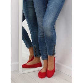 Červené síťované baleríny JX56 Red červený 1