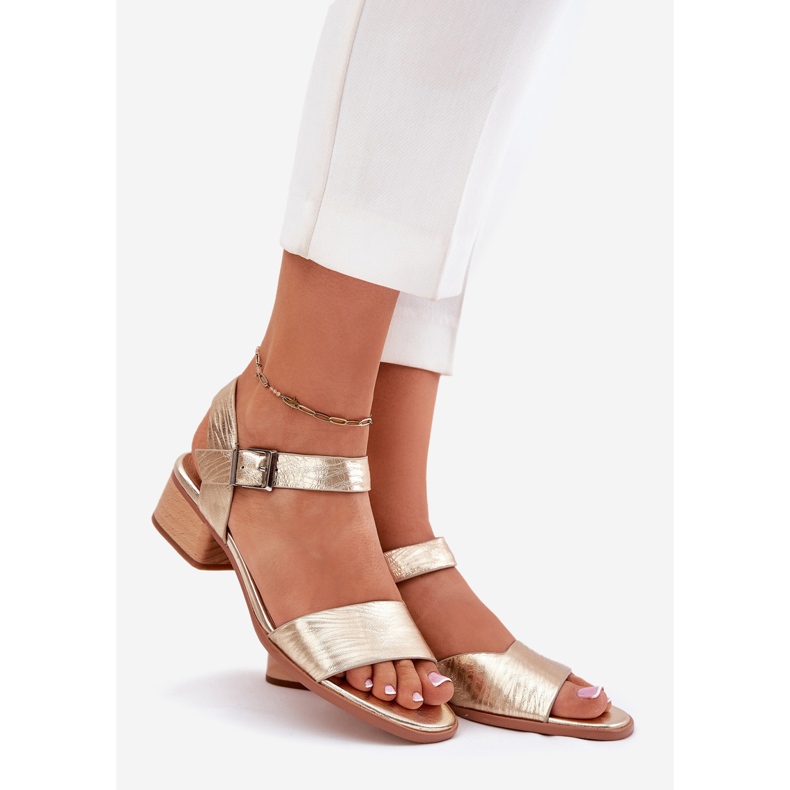 Maciejka N6802-25 Kožená kožená sandály zlatý 1 Maciejka N6802-25 Kožená kožená sandály zlatý 1