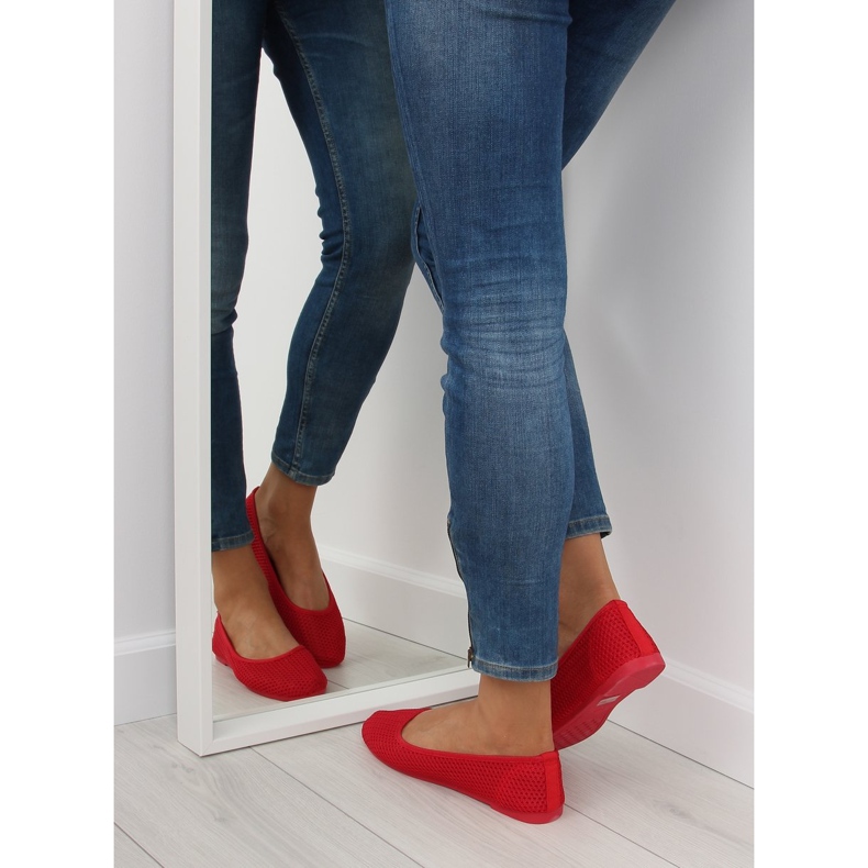 Červené síťované baleríny JX56 Red 2