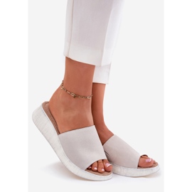 Dámské semišové žabky na Panto Fino RR267044 Gray Wedge šedá 1