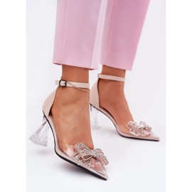 Elegantní čerpadla s vinceza 62212 béžová luk béžový 2