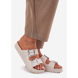 Voňavé dámské žabky s přezky a třpytky Zaxy RR285056 BEIGE béžový 1