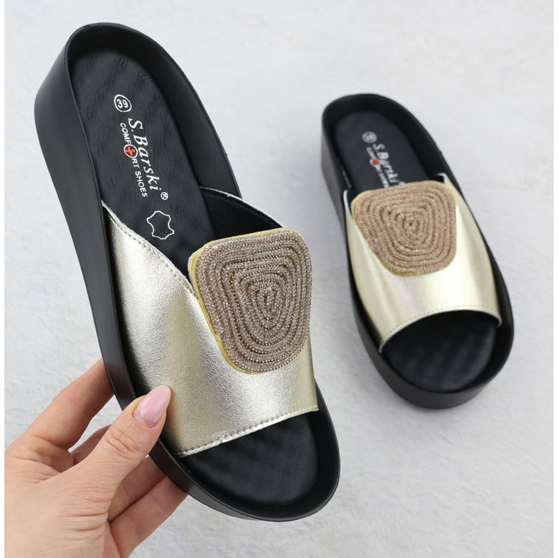 S.Barski Dámské kožené shrnutí Sladké léto se zirkonia Złote S. Barski KV51-028 zlatý 1