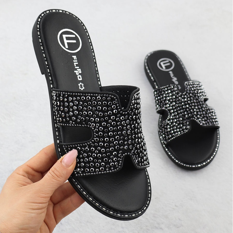 Dámské žabky s kamiony Black Filippo DK6973 černý 1