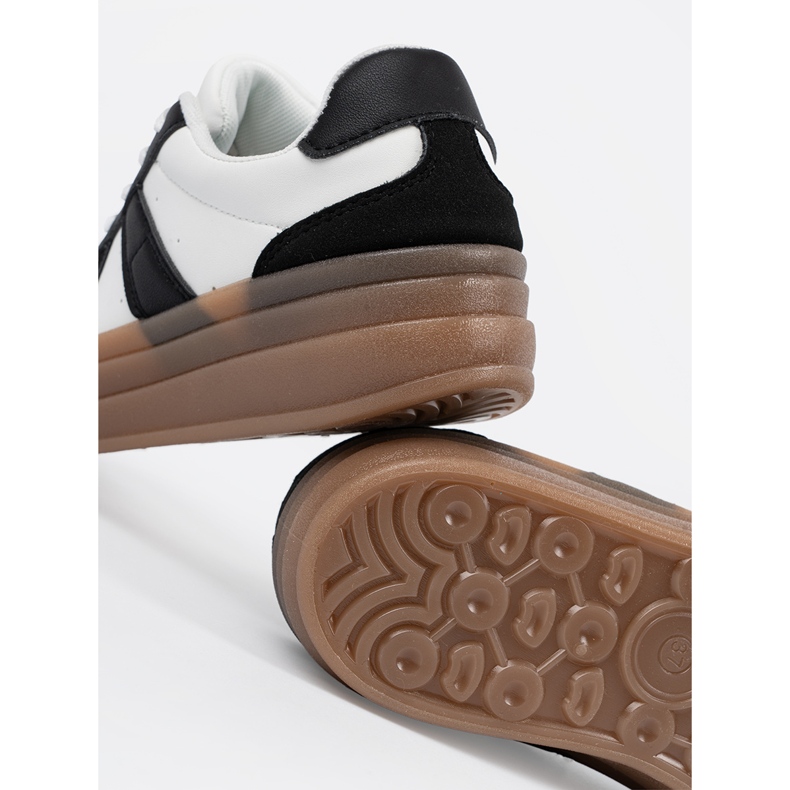 Shelvt Černobílé tenisky na platformě černá 2