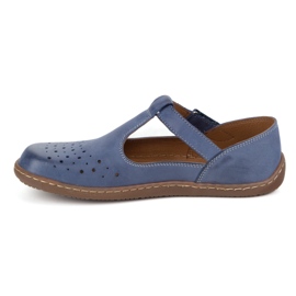 Olivier Dámské boty naboso vyrobené z přírodní kůže 1283 Navy Blue modrý 1