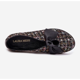 Laura Messi Kožené baleríny s Laurou Messi 2921 Černý luk 2