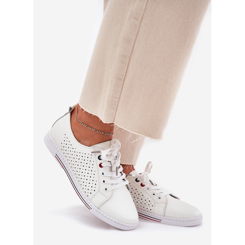 S.Barski Dámské kožené boty S. Barski LR51-587 WHITE bílý 1