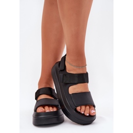 Inna Dámské sandály na platformě s Black od suchý zip černý 2