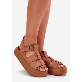 Inna Dámské sandály na platformě velblouda hnědý 1 Inna Dámské sandály na platformě velblouda hnědý 1