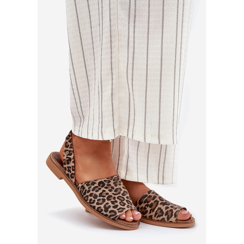 Zazoo 40327 Kožená sandály leopard hnědý 1