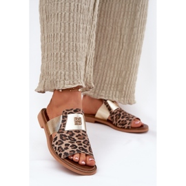 Zazoo Elegantní ploché -leather -high -heel Leather Flip Flip Flip Flip hnědý 2 Zazoo Elegantní ploché -leather -high -heel Leather Flip Flip Flip Flip hnědý 2