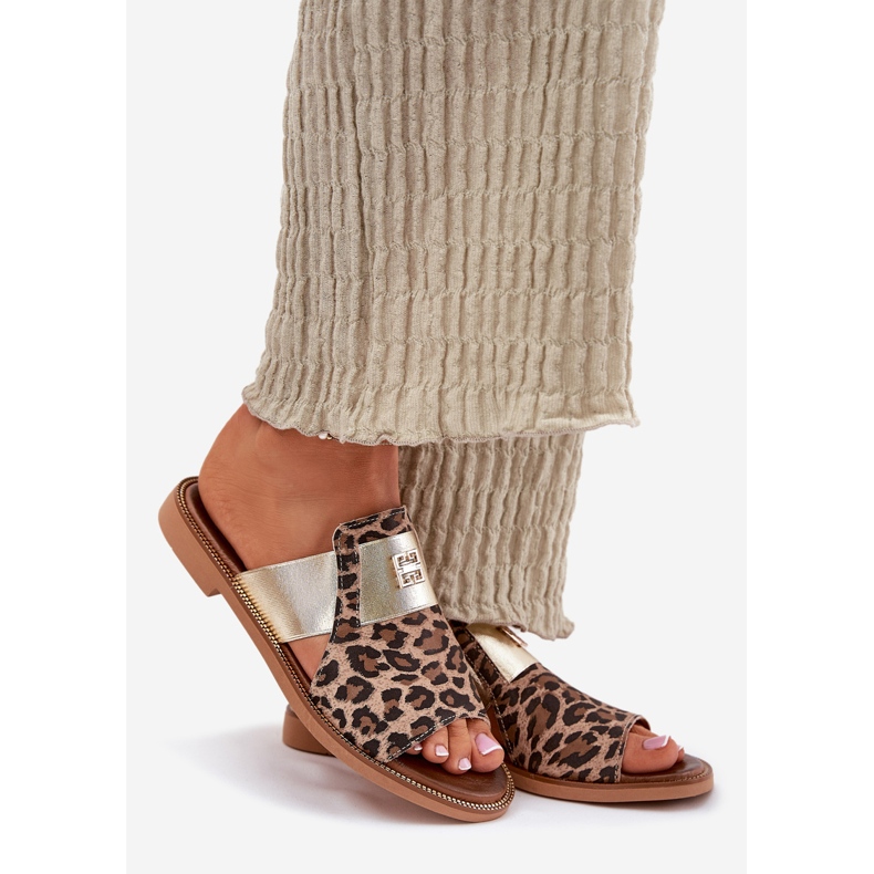 Zazoo Elegantní ploché -leather -high -heel Leather Flip Flip Flip Flip hnědý 1 Zazoo Elegantní ploché -leather -high -heel Leather Flip Flip Flip Flip hnědý 1