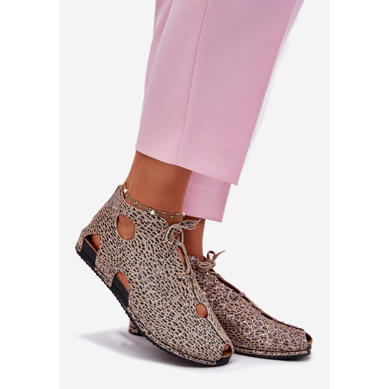 Vzorované kožené boty Maciejka 03426-49 Leopard Print béžový 1
