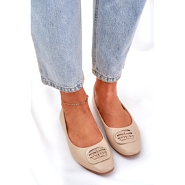 Seastar Dámské baleríny na ploché podrážce s ozdobou pro 58p béžovou béžový 3