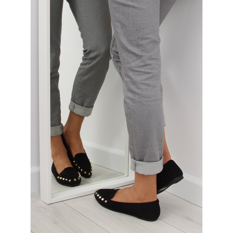 Černé dámské mokasíny s cvočky black 1388 Black černý 1