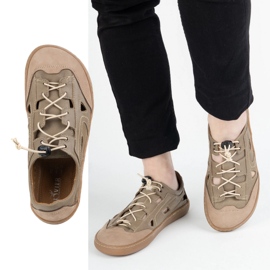 Pánská kožená bota naboso Olivier 320Kz s hnědou větrání hnědý 2