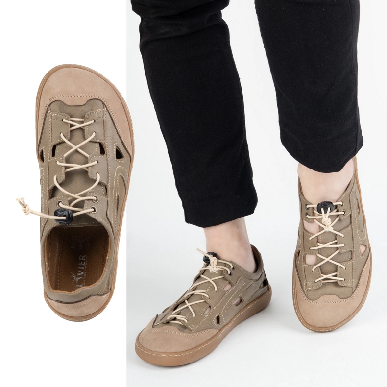 Pánská kožená bota naboso Olivier 320Kz s hnědou větrání hnědý 2