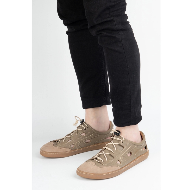 Pánská kožená bota naboso Olivier 320Kz s hnědou větrání hnědý 1