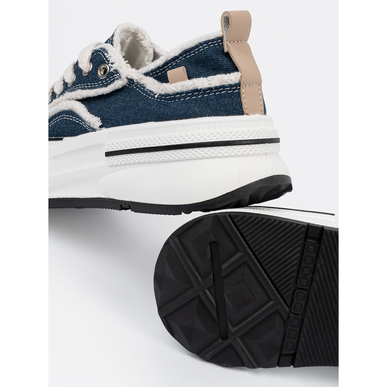 Shelvt Námořnické modré ženské tenisky s bílými vložkami modrý 1