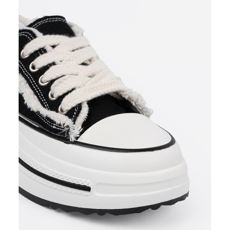 Shelvt Tenisky černé žen s bílými vložkami černá 1