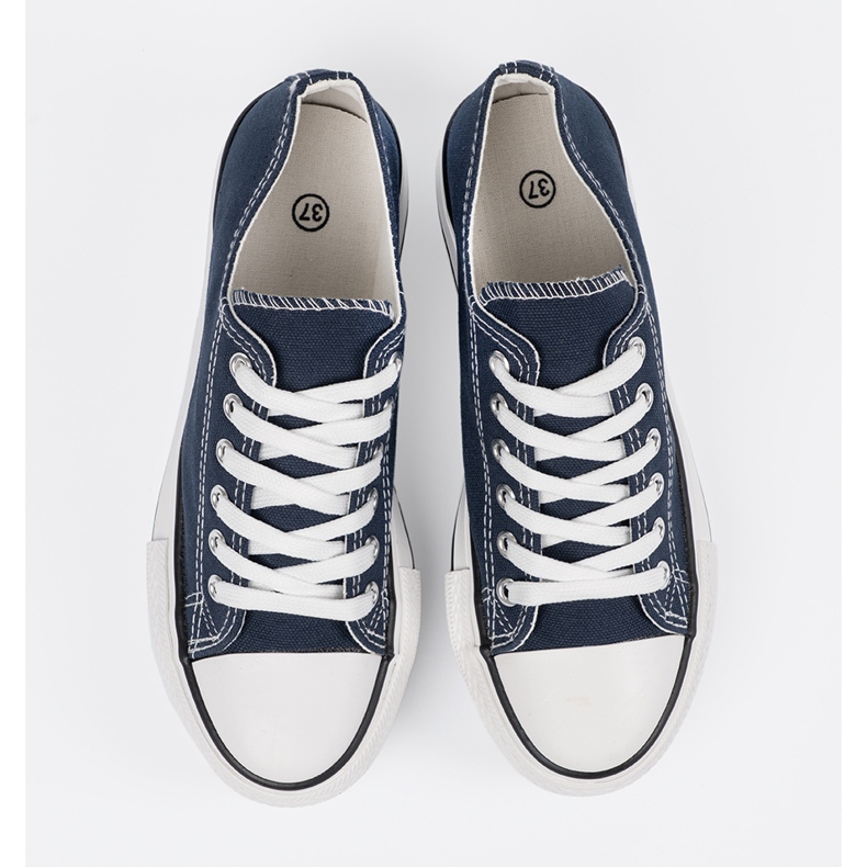 Shelvt Dámské námořnictvo modré tenisky na platformě modrý 1