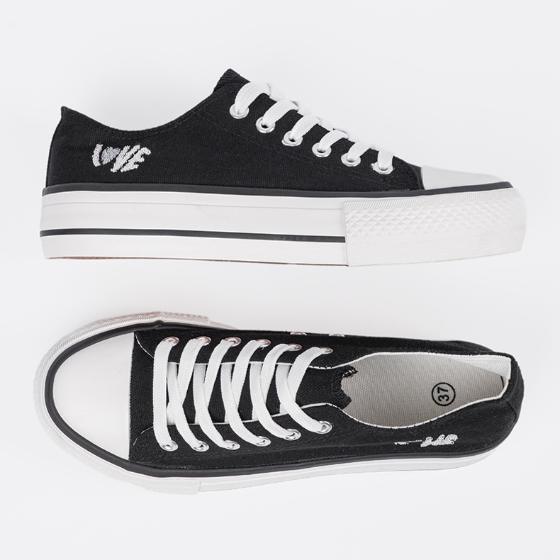 Shelvt Černé tenisky s nápisem milují ženy černá 2