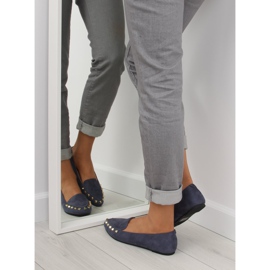 Dámské mokasíny s tmavě modrými cvočky 1388 Navy námořnická modrá 1