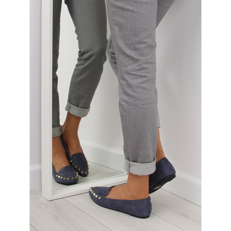 Dámské mokasíny s tmavě modrými cvočky 1388 Navy námořnická modrá 1