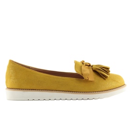 Dámské mokasíny s třásněmi žluté 7214 Yellow žluť 1