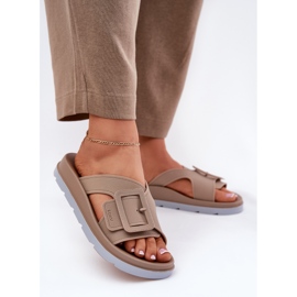Voňavé ženské žabky s ozdobnou sponou Zaxy RR285076 BEIGE béžový 2