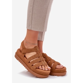 Inna Dámské sandály na platformě velblouda semiše hnědý 1 Inna Dámské sandály na platformě velblouda semiše hnědý 1