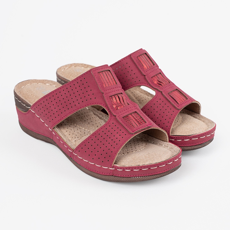 Shelvt Pantofle červených žen na platformě 2