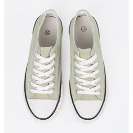 Shelvt Ženské materiálové tenisky zelený 1