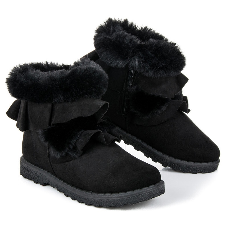 Seastar Černé kozačky s volánem černá 1