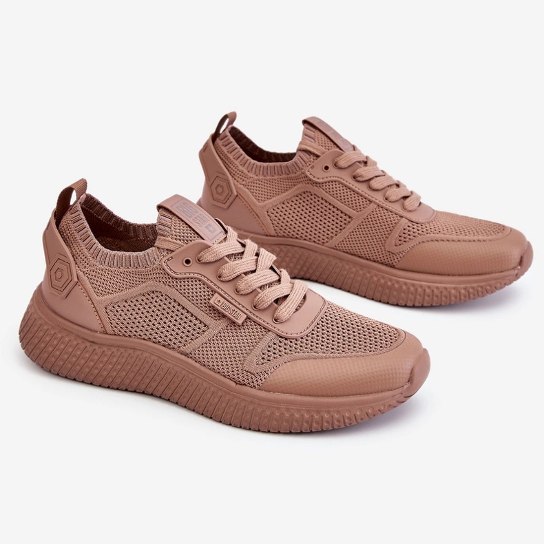Big Star Sneakers Dámské boty paměť pěna velká hvězda LL274416 BEIGE béžový 2