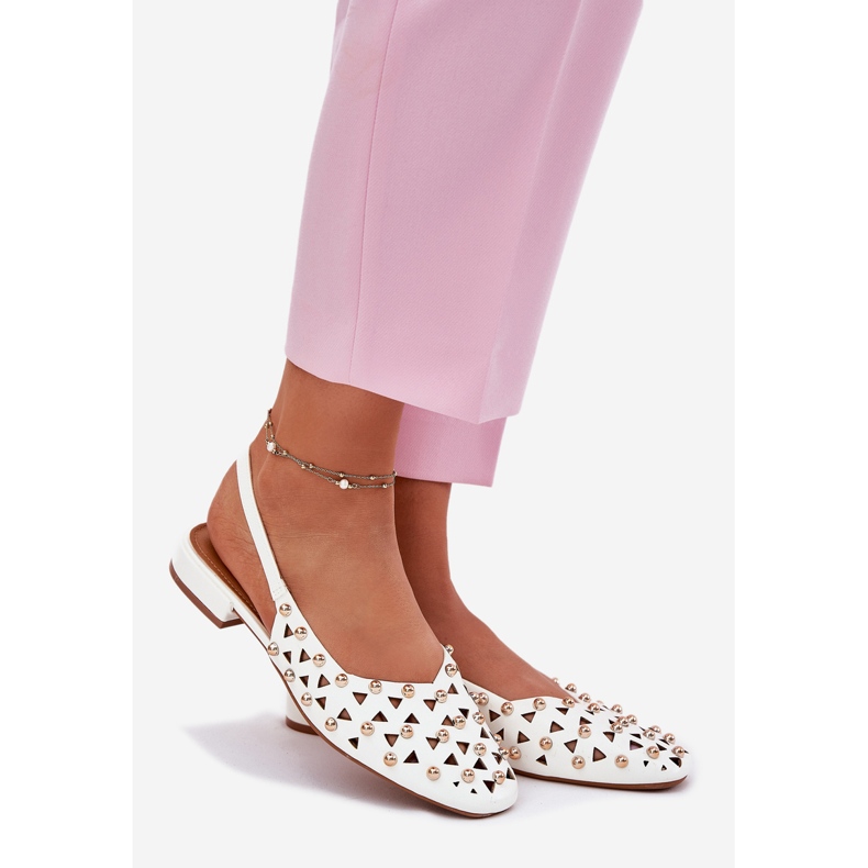 Inna Zdobené ploché baleríny bílé bílý 1