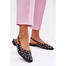 Inna Zdobené ploché baleríny černé černý 2