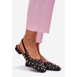 Inna Zdobené ploché baleríny černé černý 1