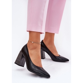 EVento Kožené lodičky na vysokém podpatku černé černá 2 EVento Kožené lodičky na vysokém podpatku černé černá 2