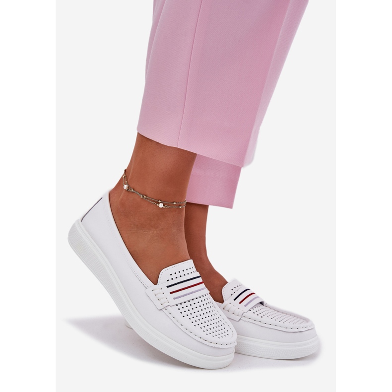 EVento Dámské kožené mokasíny bílé bílé bílý 1