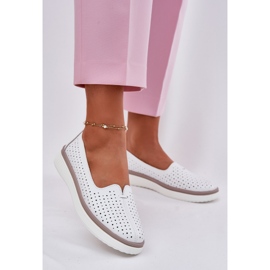 EVento Dámské kožené boty pro dámské otevřené práce bílé bílý 2 EVento Dámské kožené boty pro dámské otevřené práce bílé bílý 2