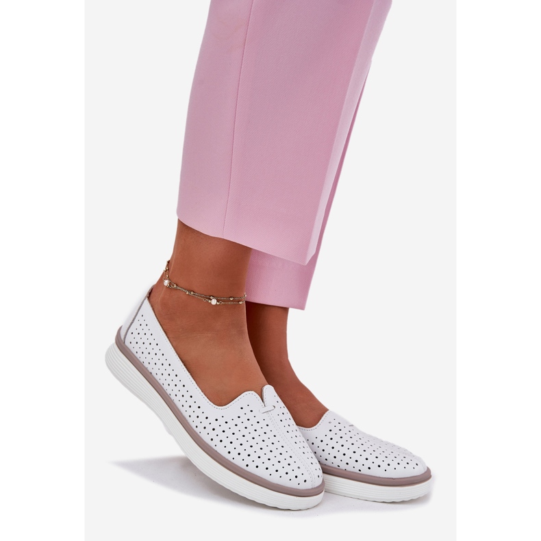 EVento Dámské kožené boty pro dámské otevřené práce bílé bílý 1 EVento Dámské kožené boty pro dámské otevřené práce bílé bílý 1