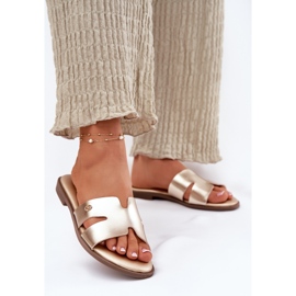 EVento Dámské ploché chlopně s ekologickou koženou zlatou kůží zlatý 2