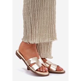 EVento Dámské ploché chlopně s ekologickou koženou zlatou kůží zlatý 1