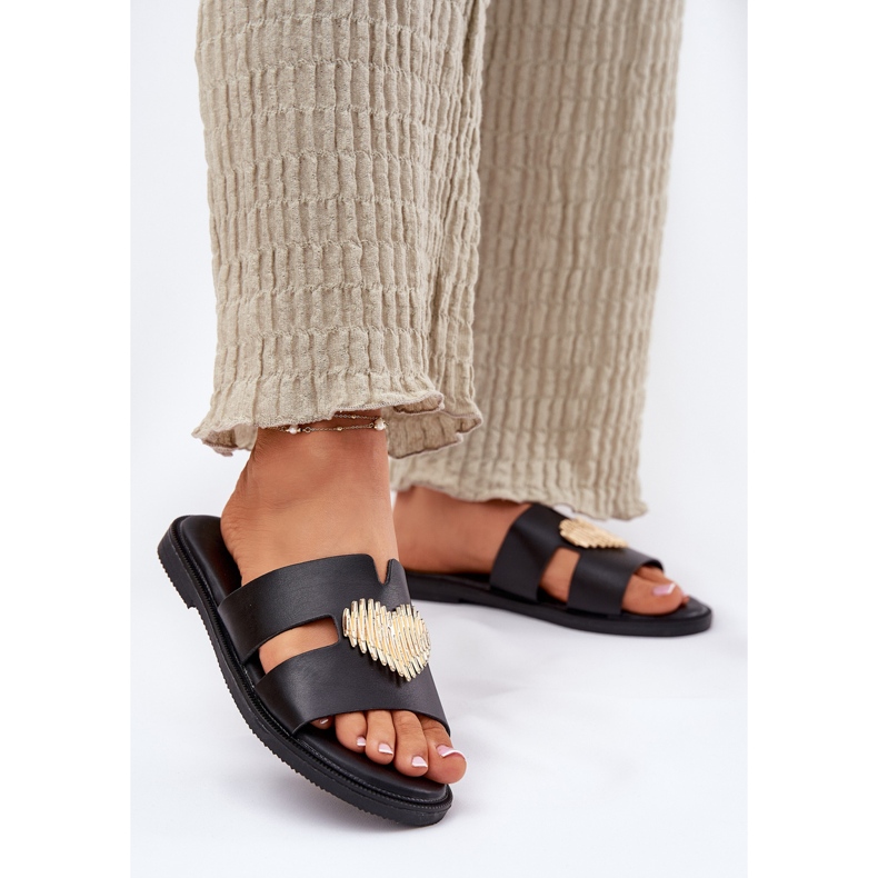 EVento Flops Flip Flip Flip Flip Flip Flip Flip Flip Flip Flops se zlatou dekorací černá 2