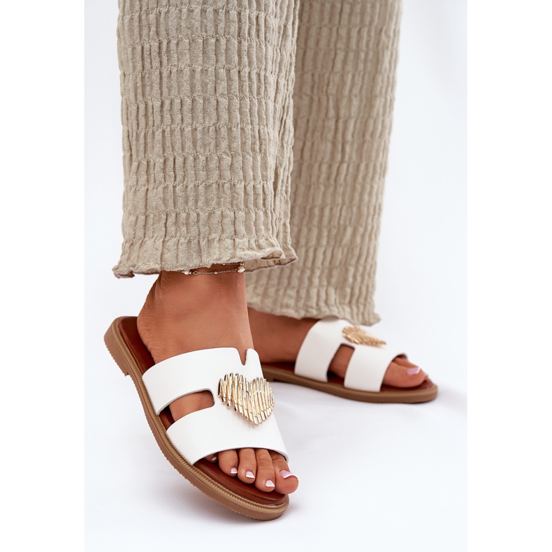 EVento Flops Flip Flip Flip Flip Flip Flip Flip Flip Flops se zlatou dekorací bílý 2